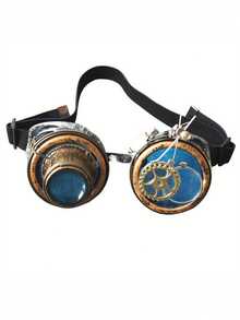 Vintage Steampunk Gear Goggles Retro Magnifying Lens Glasses Halloween Cosplay Party Costume Eyewear - one size fits all - View 2