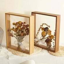 1pc Handmade Dried Flower Display Frame, Double-Sided Transparent Photo Frame, Diy 3d Insect Clay Model Specimen Holder, Desktop Frame, Gift For Birthday, Graduation - Multicolor - View 2