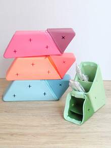 Joivida 1Pc Multi‑Functional 2‑In‑1 Silicone Pencil Case Standing Pen Holder, Zipper Rhombus Shape Soft Silicone Stationery Pouch,Washable Large‑Capacity Desktop Pen Storage Bag For Students School Learning & Daily Office Stationery Supplies - Single Piece - View 9