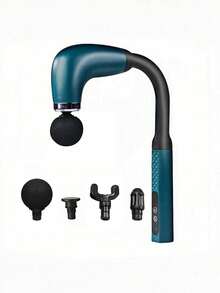 Teckwe 1Set Ergonomic Long Handle ABS Fascia Gun 800mAh Portable Deep Tissue Muscle Massager Low Vibration Lightweight Relief Tool For Workout Office Daily Use Birthday Holiday Hot Practical Fitness Gift. - Multicolor - View 9