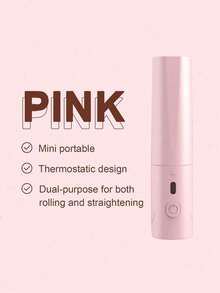 Teckwe Portable Hair Straightener - USB-Powered Travel Straightener, Compact Design, Ceramic Coating, Lightweight And Portable, Heat-Resistant. - Pink - View 7