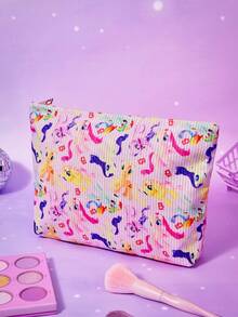 My Little Pony G4 X Joivida حقيبة مكياج بسحاب مطبوعة برسومات كرتونية للحصان الصغير على كامل السطح من قماش الكوردروي لتخزين مستحضرات التجميل للسفر والاستخدام اليومي - حصان - مشاهدة 2
