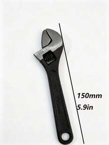 1pc Heavy Duty Adjustable Wrench Set - Wide Jaw Chrome Vanadium Steel Wrenches With Non-Slip Grip, Professional Multi-Purpose Tool For Plumbing, Automotive Repair And Home Maintenance - black - View 12