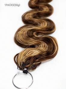 Boho Braids Highlight Brown Body Wave Unfelt Wig Feather Crochet Human Hair Extensions For Miracle Knots Soft Defined Waves Lightweight Natural Looking Easy Installation Reusable Hair Extensions 16-24 Inch - S4/27 - View 4