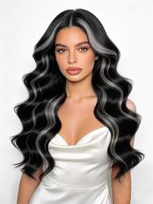 Micro Loop Human Hair Extensions Premium Remy Hair P1B/Grey Highlight Invisible Micro Link Bead Hair No Glue No Tape Design 50Pcs 12-22 Inch Anti Shedding Soft Texture Ideal For Full Head Makeover Girls & Women - S1B/Grey - View 3