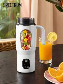 580ml 無線充電果汁機 便攜式電動攪拌杯 附 LCD 螢幕與 12 葉刀片系統，含運動蓋，適合攪拌水果、蔬菜與果昔，1300mAh - 均碼 - 查看 1
