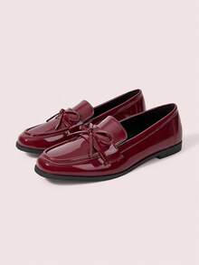 CUCCOO DOLLMOD Women's Casual Versatile Flat Loafers For Daily Commute Spring Shoes - Red butterfly mirror - square head - View 2