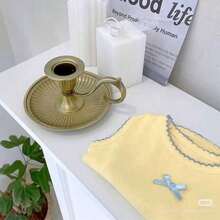 1pc Yellow Pet Vest Shirt, Cute Macaron Sleeveless Top, Solid Color, Soft & Breathable, Suitable For Teddy, Pomeranian, Bichon Frise, Small Dogs & Cats, Spring/Summer - Yellow - View 11