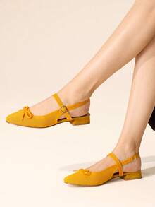 CUCCOO BASICS Women's Shoes Spring, Summer And Autumn Simple Classic Woven Surface Material Round Toe Flat Sole Shoes Are Suitable For Commuting, Dating, Parties A Fall Shoes - Yellow - View 7
