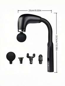 Teckwe 1Set Ergonomic Long Handle ABS Fascia Gun 800mAh Portable Deep Tissue Muscle Massager Low Vibration Lightweight Relief Tool For Workout Office Daily Use Birthday Holiday Hot Practical Fitness Gift. - Multicolor - View 5