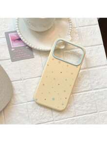 ShellaStory Gradient Star Stand Case Compatible With Apple Phone 17 Pro And Phone 16, Featuring A Fresh And Delicate Design With Glitter . Suitable For Those With A Minimalist,And Unique Style, Including Geometric, Minimalist, And Color-Blocked Designs. A Niche, -Worthy Style. - Yellow - View 5