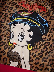 Betty Boop X Joivida Leopard Print Cartoon Character Double-Sided Pattern Drawstring Backpack Lightweight Sports Sack Bag For Gym Yoga Travel Daily Use - leopard print - View 7