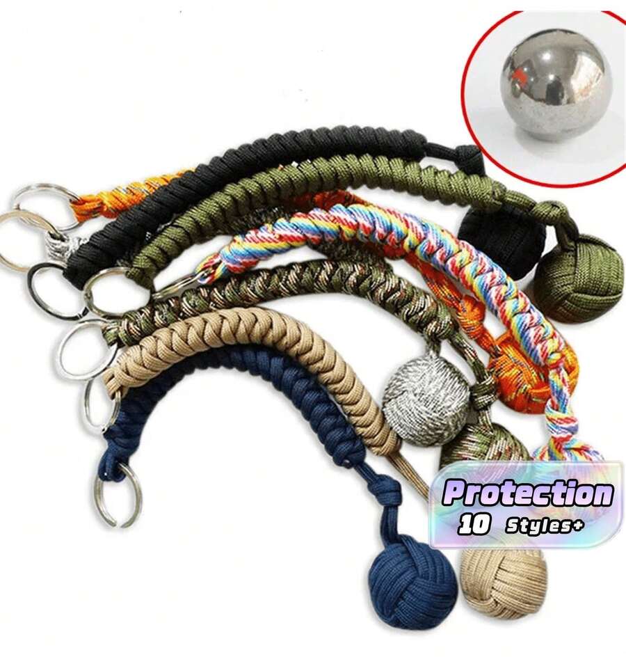 An Outdoor Protection Keychain Steel Ball Carrying Self-Defense Lane Survival Keychain With Broken Window - Multicolor - View 1