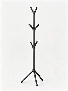 6-9 Tier Minimalist Black Freestanding Iron Garment Rack With 2 Rows Of Hooks, Modern Household Storage Organizer, Suitable For Hallways, Bedrooms And Offices - Black - View 10