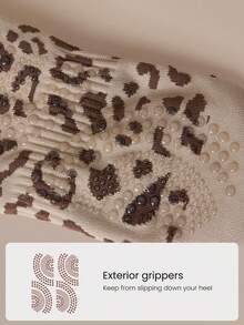 GLOWMODE 3雙瑜伽與皮拉提斯防滑抓地襪 無縫趾部設計 瑜伽日常 - Brown Leopard Print - 查看 3