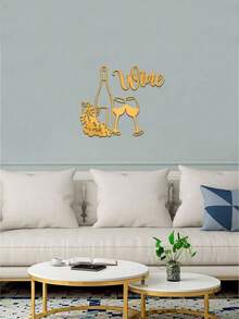 Acrylic Art Bar Wall Hanging Decoration, Modern And Simple Creative Wine Cup, Self-Adhesive For Home Wall Decoration. - multicolor - View 11