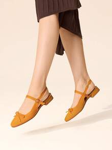 CUCCOO BASICS Women's Shoes Spring, Summer And Autumn Simple Classic Woven Surface Material Round Toe Flat Sole Shoes Are Suitable For Commuting, Dating, Parties A Fall Shoes - Yellow - View 9
