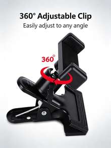 Teckwe 1PC Portable Compact 360 Degree Rotatable Anti Slip Clip Phone Holder Bracket For Guitar Ukulele Electric Guitar For Live Streaming Video Recording Music Instrument Accessory. - Multicolor - View 2