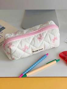 1pc Plaid Triangular Pencil Case, Stylish And High‑Quality, Large‑Capacity Stationery Box For Middle And High School Students, Portable Handheld Storage Bag, Stationery Pouch. - A - View 6