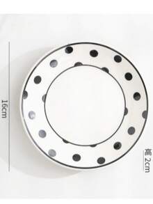 Haus Hana 3 Styles Black & White Ceramic Square Plate Set, Polka Dot/Stripe/Checkered Porcelain Serving Tray, Food Square Dish For Appetizer, Dessert, Snack, Modern Minimalist Dinnerware For Home Kitchen, Party, Restaurant & Tabletop Decor - Multicolor - View 9