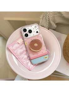 ShellaStory Niche Food Tomato Compatible With Apple 17 Pm Phone Case 16 Transparent 14 Soft Case 15 Side 13 Creative Personalized, Creativity, Geometry, Simple Style, Fresh Style, Clash Style, Niche, Ins Style - Pink - View 7