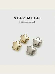 1Pack 10Pcs Fashion 3D Star Shaped Metal Buttons Versatile Hand Sew Fasteners For Kids Sweaters Cardigans Outerwear Shirts Clothing Sewing Accessory - 10pcs - View 6