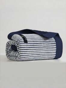 Cirelle 1pc Soft Cotton Striped Hand Towel, Highly Absorbent Ribbed Face Towel With Contrast Color Border, Quick Dry Decorative Bath Towels For Bathroom, Gym, Travel & Daily Care - Multicolor - View 17