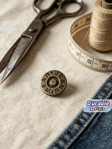 2/4/6/8/10/12pcs Jeans Replacement Buttons, Detachable Tower Buttons For Waist Size Adjustment, No Sew Silver Metal Button For Jeans Skirt Pants, Easy DIY Install Tool-Free, Sturdy Denim Button Fixing Kit - Style 1 - View 1