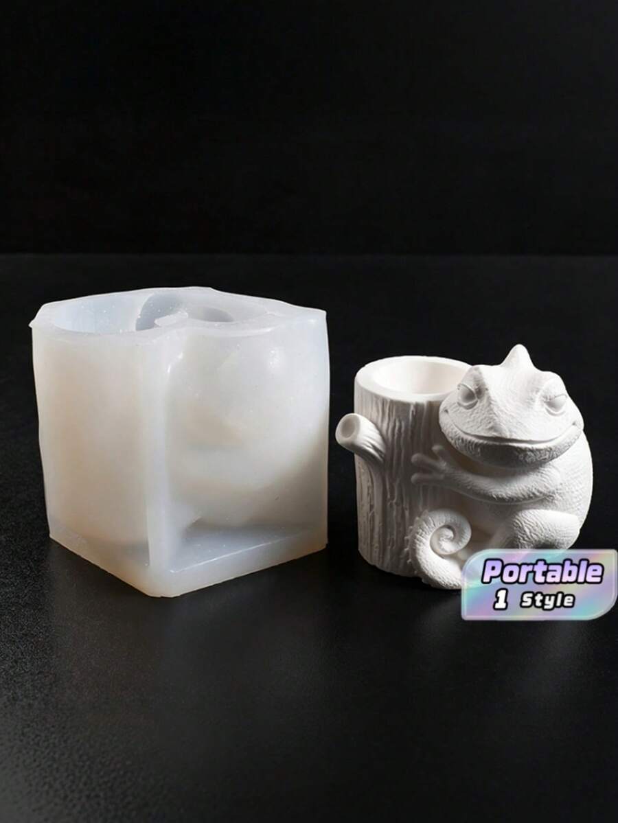 2/1件創意蜥蜴樹樁裝飾矽膠模具,手工DIY香氛石膏蠟燭台浸漬鑄造手工工具,適用居家桌面裝飾 - 多色 - 查看 1