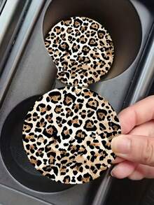 Set Tatakan Gelas Keramik Motif Leopard, Tatakan Minuman Anti Selip yang Menyerap Cairan untuk Cangkir, Alas Meja Tahan Panas untuk Mug Kopi, Dekorasi Dapur Minimalis Gaya Skandinavia - MultiWarna - View 7
