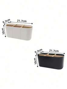 1pc Bamboo Desk Organizer With 5 Compartments, High Quality Moisture-Proof Storage Box For Office Supplies, Pen Holder, Bathroom Cosmetic Storage Box, Living Room Multipurpose Rack, Jewelry Storage Box For Earrings And Rings, Household Storage & Organization Product, Suitable For Placement On Desks, Cabinets, Dressing Tables, Dorm Desks Back To School - Multicolor - View 18