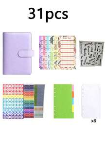 31-Piece Macaron Stationery Set, Cute A6 Spiral Notebook For Students, Minimalist Detachable Diary - multicolor - View 12