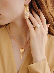 Opalesca Diamond Geometric Ring - Gold - View 5