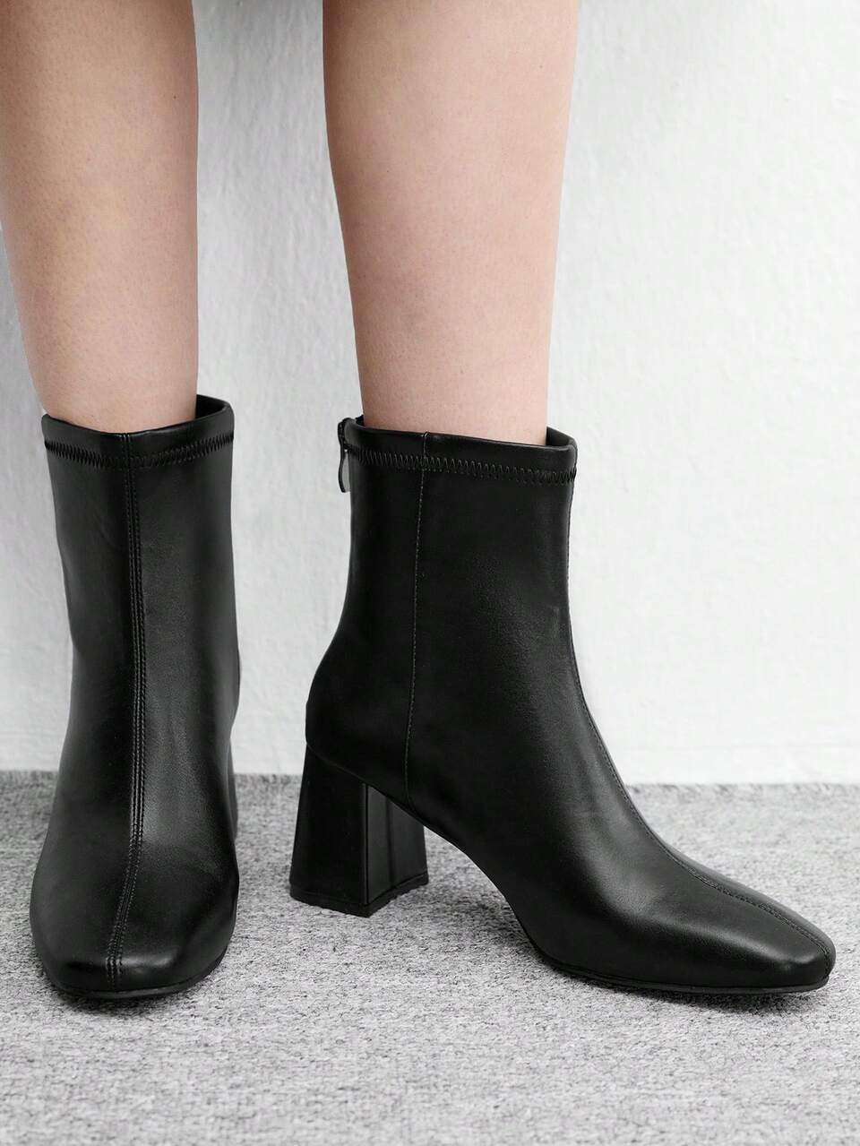 CUCCOO BIZCHIC New Black Thick Heel Fashion Versatile Women's And Ankle Boots And Booties Fall Boots