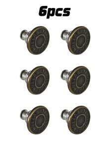 2/4/6/8/10/12pcs Jeans Replacement Buttons, Detachable Tower Buttons For Waist Size Adjustment, No Sew Silver Metal Button For Jeans Skirt Pants, Easy DIY Install Tool-Free, Sturdy Denim Button Fixing Kit - Style 7 - View 11