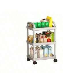 2/3/4/5-Tier Rolling Storage Cart With Handle - Versatile Floor-Standing Shelf, Perfect For Kitchen And Bathroom Organization, Movable Drain Rack, Ideal For Holiday Parties, Back-To-School Essentials, Stylish And Practical For Every Home - Multicolor - View 13