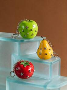 Joivida 1PC Fruit Shaped Bag Charm Keychain, Dark Sweet Y2K Style Ornament, Perfect For Handbag Backpack Purse Decoration - Multicolor - View 5
