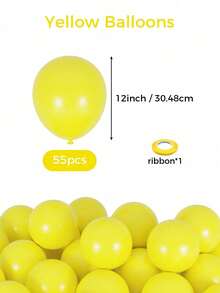 MINKOJA Mixed Sizes 5/10/12/18 Inch Latex Balloon Arch Kit, 10/55/135Pcs Multi Color Premium Balloons With Accessories, Birthday Wedding Anniversary Graduation Babyshower Gender Reveal Festival Photo Backdrop Party Decor Supplies - Yellow - View 12