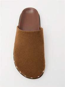 Nöista Modern Suede Loafers, Rich Brown Finish, Rounded Silhouette, Metal Rivet Trim And Easy Slip-On Design. Fall Shoes - dark brown - View 6
