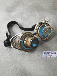 Vintage Steampunk Gear Goggles Retro Magnifying Lens Glasses Halloween Cosplay Party Costume Eyewear - one size fits all - View 1