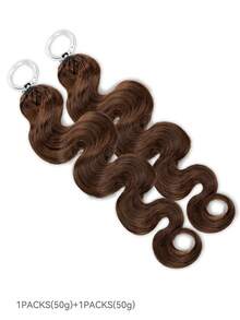 Boho Braids S4 Chocolate Brown Body Wave Unfelt Wig Feather Crochet Human Hair Extensions For Miracle Knots Soft Defined Waves Lightweight Natural Looking Easy Installation Reusable Hair Extensions 16-24 Inch - S4 - View 4