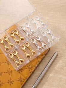 5/30pcs Dual Lobster Clasps, Double Lobster Claw Clasp DIY Jewelry Making Accessories For Necklace Bracelet Keychain Craft Supplies - Multicolor - View 5