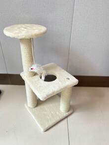 Indoor Cat Tree Tower, Pillar‑Style Cat Scratching Post With Hanging Mouse Teaser Toy, Interactive Durable Pet Cat Supply - style - View 6