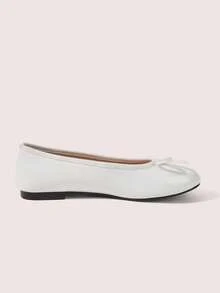 CUCCOO DOLLMOD Women's Flats, Round Toe Ballet Flats, Comfortable Slip-On, Fashion, Versatile, Bow Decoration, Mary Jane Flat Women's Shoes - White velvet edge - View 6