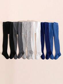 SHEIN 6 Packs Of Simple And Versatile Solid-Color Bottoming Pantyhose For Girls And Children, Suitable For Daily Wear By Children Aged 0-12 - Multicolor - View 5