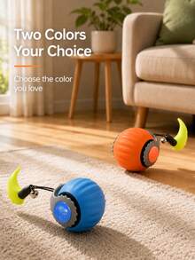 Teckwe 1 Pc Smart Auto Rolling Obstacle Avoidance Elastic Wear Resistant USB Charging Pet Rolling Ball Mixed Vivid Color Pet Rolling Ball For Puppy Kitten Daily Play Backyard Indoor Game All Seasons Use Pet Interactive Toy Dog Cat Entertainment 150mAh - View 4