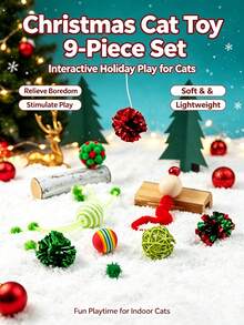 PETSIN Christmas Cat Toys Set, Interactive Kitten Toy Assortment, Indoor Cats Entertainment, Soft Crinkle Balls Mice Bite Resistant Cat Toy Pack, Holiday Xmas Gift For Small Medium Cats - Multicolor - View 16