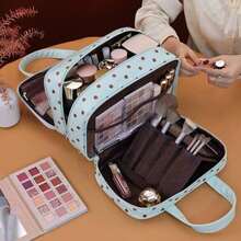 Purse With Hanging Beauty Tools For Travel, Multi-Compartment Makeup Organizer With Large 3-Layer Capacity, Foldable Wash Bag With Zipper And Mesh Side Pocket, And Makeup Brush Holder, Multi-Functional Handbag For Women For Business Trips And - Multicolor - View 8