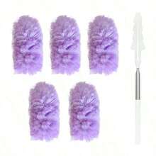 1pc Multifunctional 360 Double-Sided Static Dusting Feather Duster, Retractable Cleaning Tool - Pink - View 19