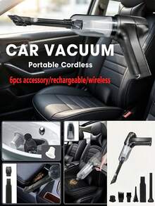 Teckwe Wireless Portable Car Vacuum Cleaner High Suction Power Lightweight Handheld Dust Removal Tool Multi Scene Use For Car Interior Home Keyboard Sofa Cleaning Car Interior Accessories Household Cleaning Built In 2 1800mAh Batteries - multicolor - View 3